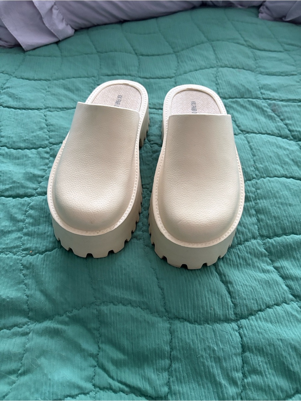 Platform Slip-On Clog in Cream